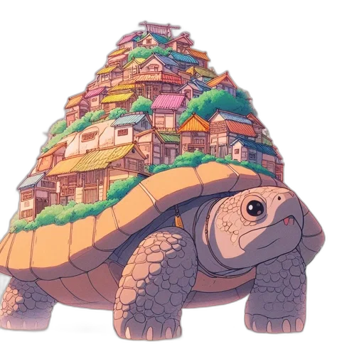animal, building, concept art, 3d render, fantasy art, pixel art, colorful, pastel transparent PNG cut-out
