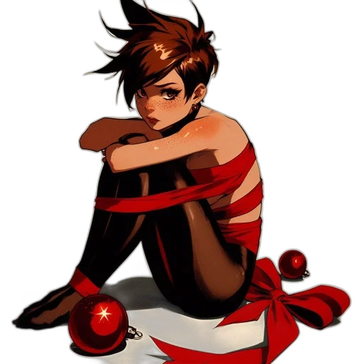 concept art, comic book art, pixel art, anime, red, dark, animated, female transparent PNG cut-out