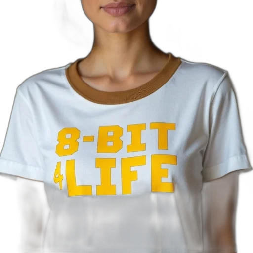 dress, 3d render, photorealistic, woman, wearing, white, t-shirt, brown transparent PNG cut-out