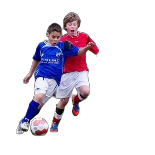 photorealistic, young, soccer, player, blue, jersey, mline, front transparent PNG cut-out