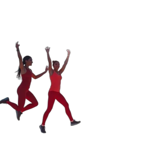 four, different, jumping, jumps, one, red, other, blue transparent PNG cut-out