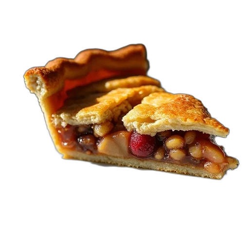 food, crown, photorealistic, 3d render, slice, pie, golden-brown, crust transparent PNG cut-out