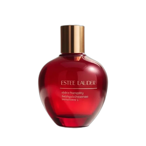 bottle, red, spherical, glossy, finish, golden, cap, featuring transparent PNG cut-out