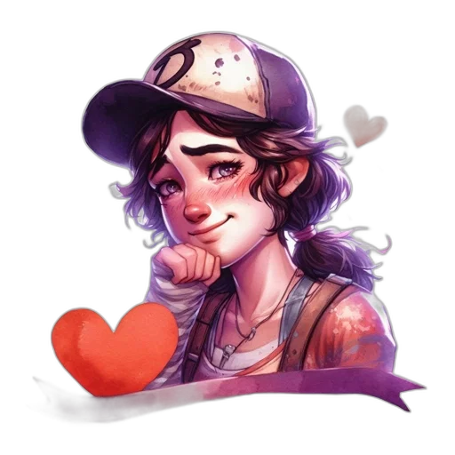 hat, face, watercolor, pixel art, concept art, fantasy art, pastel, animated transparent PNG cut-out