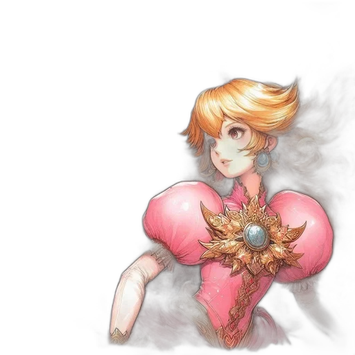 flower, crown, weapon, dress, concept art, fantasy art, watercolor, anime transparent PNG cut-out