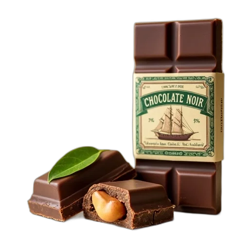 food, chocolate, bar, label, reads, noir, placed, next transparent PNG cut-out