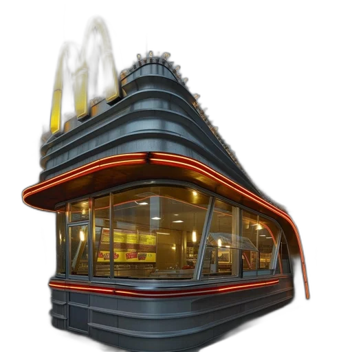 building, food, hat, crown, 3d render, concept art, photorealistic, cyberpunk transparent PNG cut-out