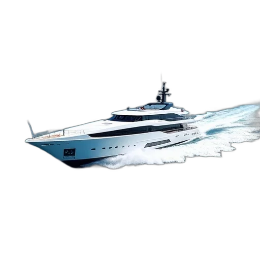 concept art, 3d render, photorealistic, modern, white, yacht, sleek, design transparent PNG cut-out