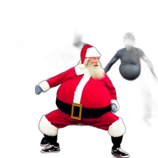 concept art, 3d render, santa, claus, figure, strikes, dynamic, pose transparent PNG cut-out