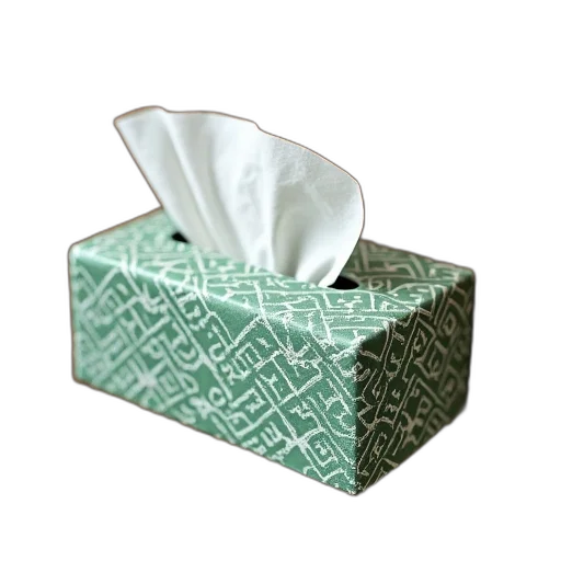 mask, food, 3d render, green, tissue, box, white, patterned transparent PNG cut-out