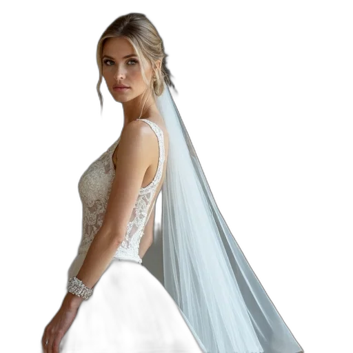 dress, jewelry, photorealistic, concept art, 3d render, woman, white, wedding transparent PNG cut-out