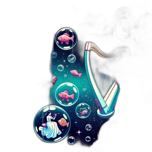 jewelry, weapon, umbrella, staff, concept art, vaporwave, fantasy art, 3d render transparent PNG cut-out