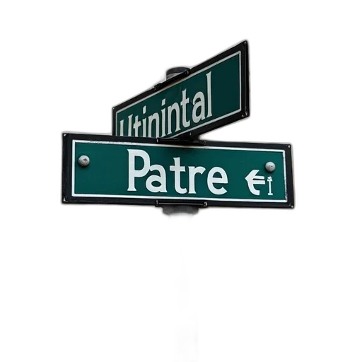 3d render, city street, street, sign, sitting, next, road, name transparent PNG cut-out