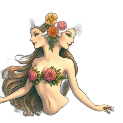 crown, dress, flower, jewelry, concept art, fantasy art, watercolor, pixel art transparent PNG cut-out