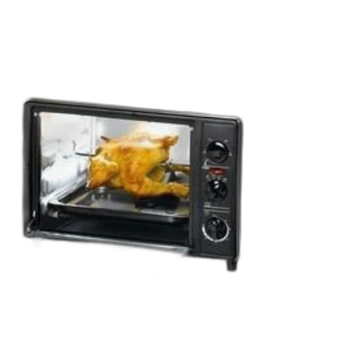 food, modern, toaster, oven, roasted, chicken, inside, placed transparent PNG cut-out