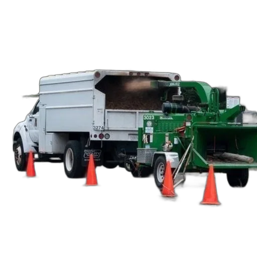 3d render, white, truck, parked transparent PNG cut-out