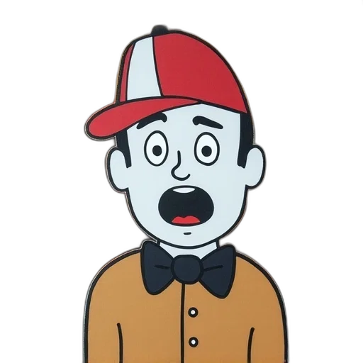 hat, staff, face, cartoon, pixel art, concept art, comic book art, red transparent PNG cut-out