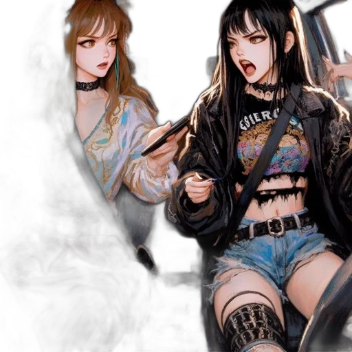car, concept art, photorealistic, fantasy art, cyberpunk, neon lights, fire, city street transparent PNG cut-out