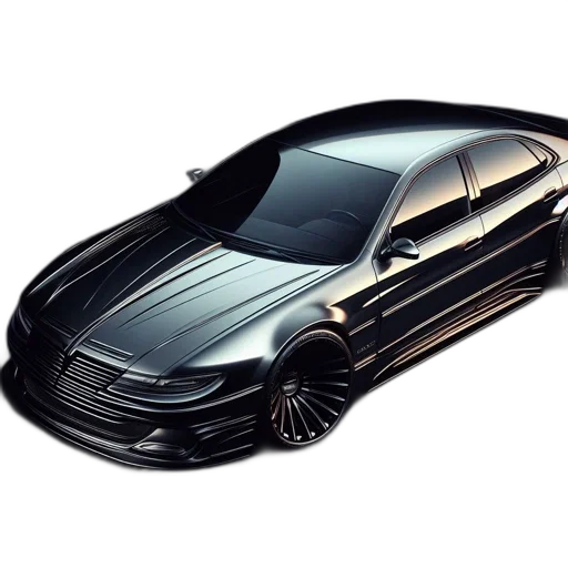car, 3d render, photorealistic, concept art, cartoon, sleek, futuristic, metallic transparent PNG cut-out