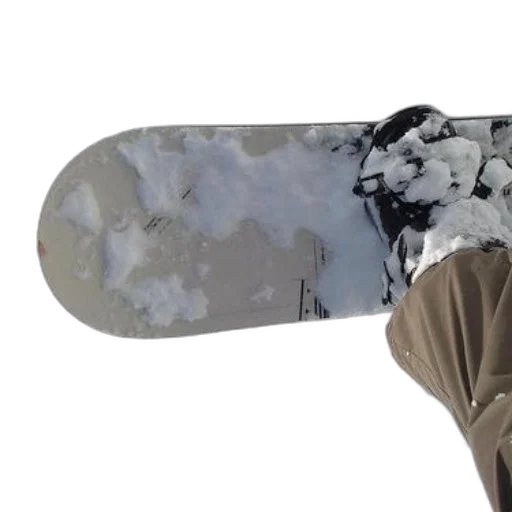 shoes, snow, snowboarder, perspective, showing, snow-covered, board, leg transparent PNG cut-out