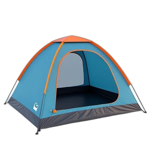 umbrella, 3d render, blue, orange, tent, white, interior, set transparent PNG cut-out