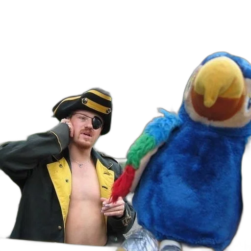 jacket, hat, animal, staff transparent PNG cut-out