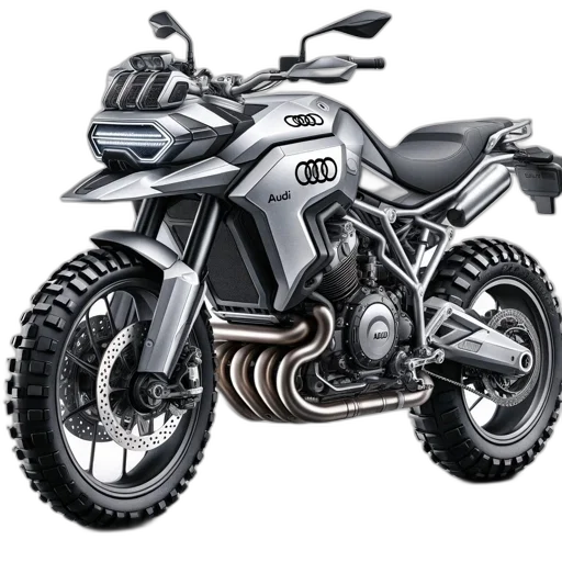 photorealistic, concept art, 3d render, pencil sketch, audi-branded, futuristic, electric, motorcycle transparent PNG cut-out
