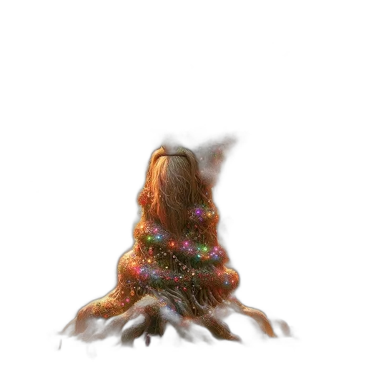 hair, tree, creature, dress, concept art, pixel art, watercolor, fantasy art transparent PNG cut-out