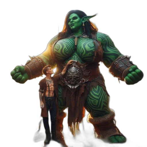 staff, creature, concept art, fantasy art, 3d render, comic book art, green, young transparent PNG cut-out