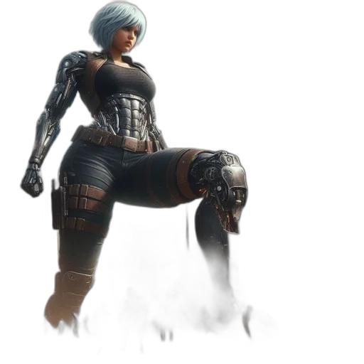 robot, weapon, creature, concept art, cyberpunk, 3d render, comic book art, outer space transparent PNG cut-out