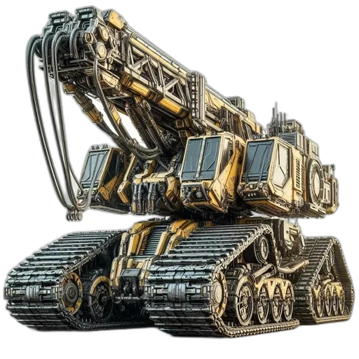 robot, weapon, car, concept art, 3d render, photorealistic, fantasy art, hybrid transparent PNG cut-out
