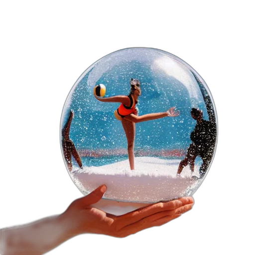 umbrella, photorealistic, 3d render, underwater, outer space, snow, globe, trapped transparent PNG cut-out