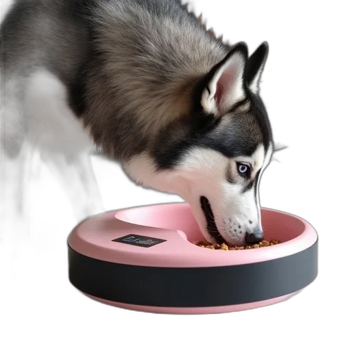 animal, creature, food, 3d render, husky, dog, eating, modern transparent PNG cut-out