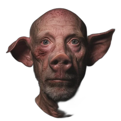 face, mask, creature, animal, photorealistic, 3d render, concept art, fantasy art transparent PNG cut-out