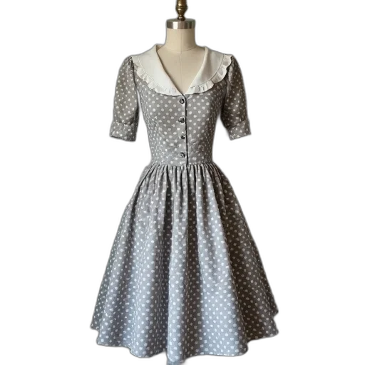 dress, vintage, style, grey transparent PNG cut-out