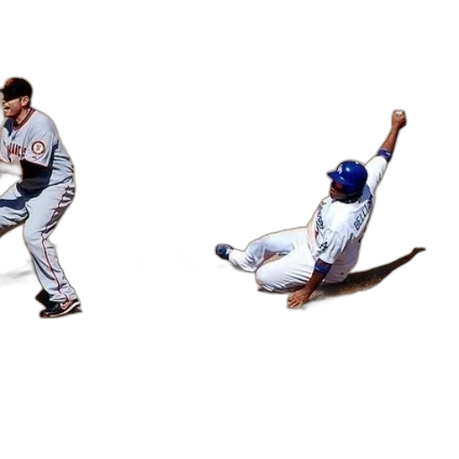 baseball, player, slides, into, second, base, while, another transparent PNG cut-out