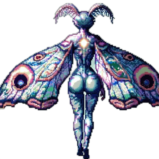 creature, animal, umbrella, dress, pixel art, concept art, fantasy art, vaporwave transparent PNG cut-out