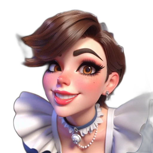 face, crown, dress, staff, cartoon, concept art, photorealistic, 3d render transparent PNG cut-out