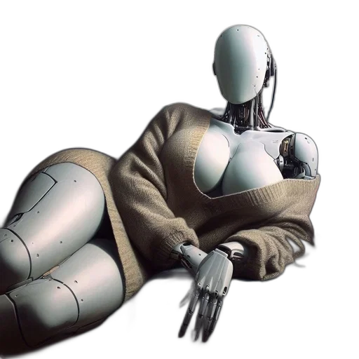 robot, jacket, concept art, cyberpunk, 3d render, comic book art, sleek, white transparent PNG cut-out