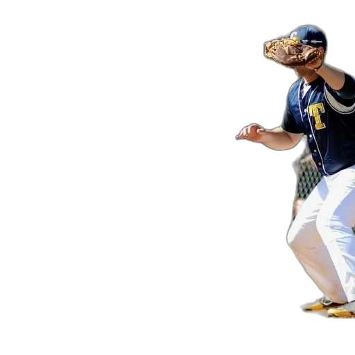 baseball, player, blue, jersey, letter, trying, catch, ball transparent PNG cut-out
