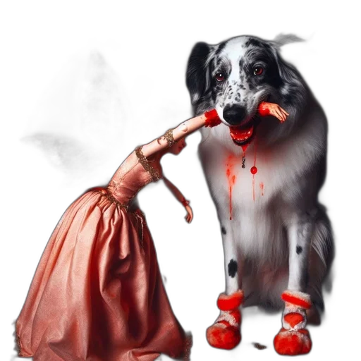 staff, dress, animal, weapon, concept art, photorealistic, fantasy art, oil painting transparent PNG cut-out