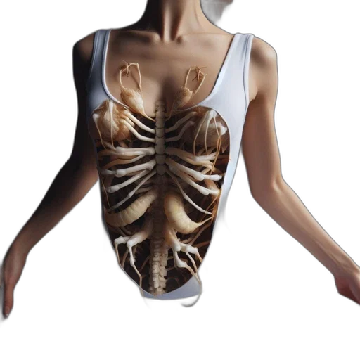 dress, jacket, jewelry, 3d render, concept art, unusual, ensemble, woman transparent PNG cut-out