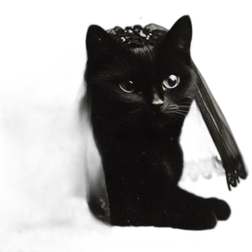 crown, animal, creature, staff, photorealistic, monochrome, dark, cat transparent PNG cut-out