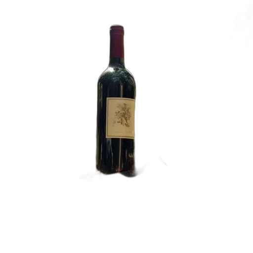 bottle, 3d render, wine, sits, amidst, greenery, warm, filtered transparent PNG cut-out
