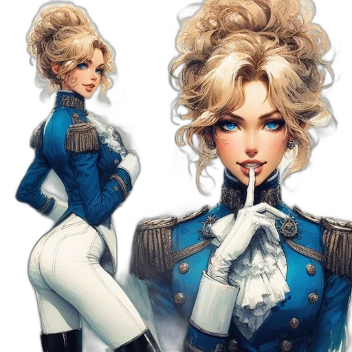 staff, concept art, comic book art, fantasy art, anime, blue, female, character transparent PNG cut-out