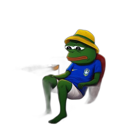 anthropomorphic, frog, sports, jersey, wearing, hat, resides, cluttered transparent PNG cut-out