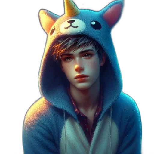 jacket, face, creature, animal, fantasy art, concept art, photorealistic, watercolor transparent PNG cut-out