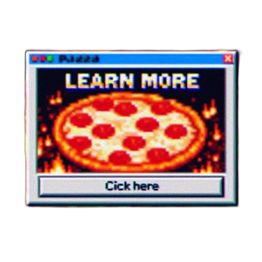 food, weapon, pixel art, 3d render, vaporwave, fire, pixelated, advertisement transparent PNG cut-out