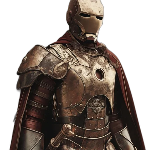 mask, sword, concept art, 3d render transparent PNG cut-out