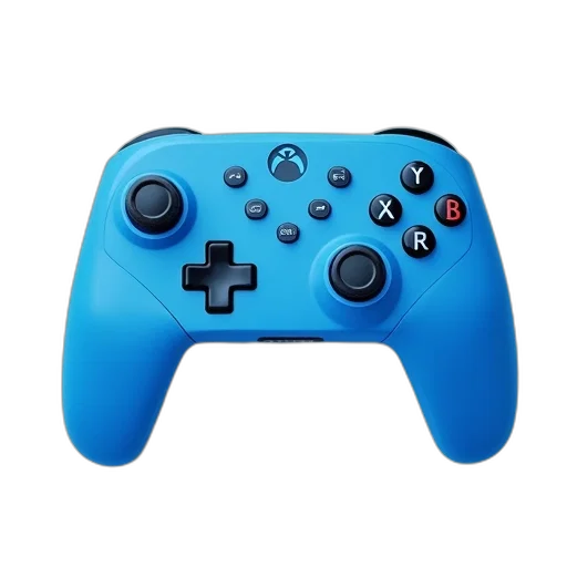 3d render, photorealistic, blue, nintendo, switch, controller, words, written transparent PNG cut-out